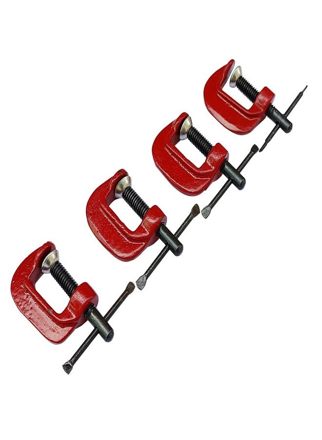 مجموعة مشابك Luxuro C، 4 قطع، لأعمال المعادن والخشب، أقصى فتحة فك 1 بوصة، أداة ملزمة متعددة الاستخدامات